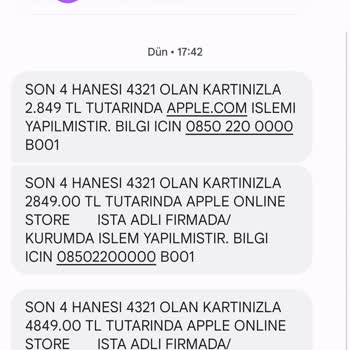 Apple Kredi Kartından Habersiz Para Çekilmesi