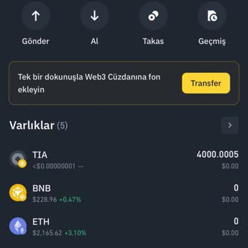 Binance Web3 Cüzdanından Spot Cüzdana Aktarım Yapamıyorum