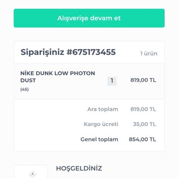 Sneakers_online Ayakkabı Kargoya Verilmedi