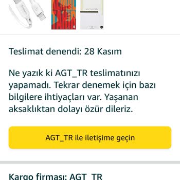 Amazon AGT Adres Eksikliği Hatası