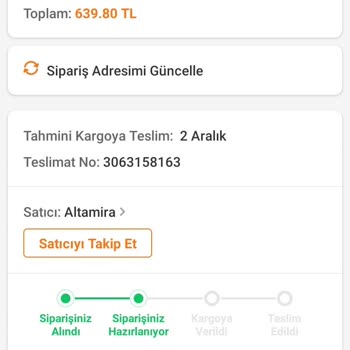 Trendyol Sipariş Verdiğim Ürün Kargolanmadı