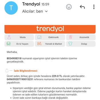 Trendyol Sipariş İptal Pata Yatmadı