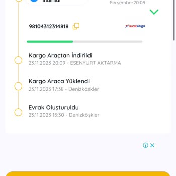 Sürat Kargo Kargom 10 Gündür Teslim Edilmedi