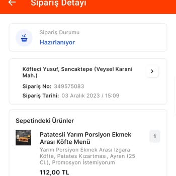 Sipariş Getirmiyorlar Migros Yemek- Köfteci Yusuf