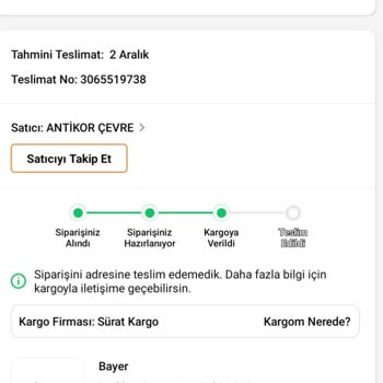 Sürat Kargo Paketimi Bana Teslim Et