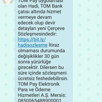 Hadi TOM Pay Anlaşılmayan Üyelik Ve İptal Talebi