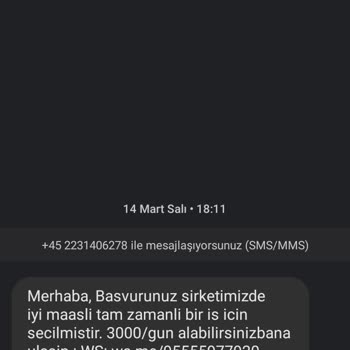 İş Bulma Vaadiyle Dolandırıcılık Bilinmeyen Numaradan Mesaj Geldi