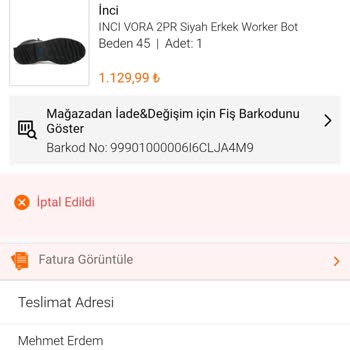 FLO Ayakkabı 20 Günde Gelmeyip İptal Edilen Ayakkabı