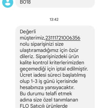 FLO Ayakkabı 20 Günde Gelmeyip İptal Edilen Ayakkabı