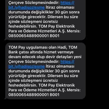 Tom Pay Bilgim Dışında Mesaj Gönderdi