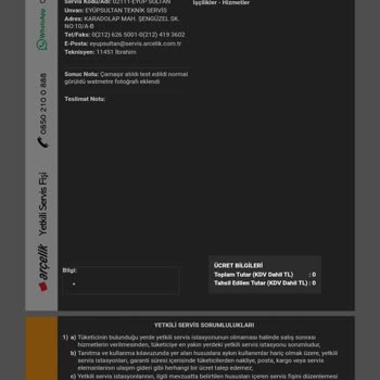 Arçelik Çamaşır Kurutma Makinesi