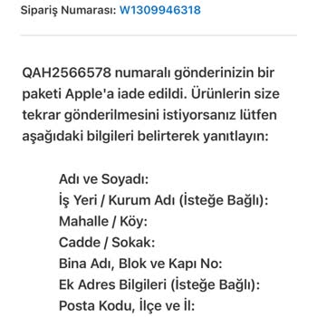 Apple İade Edilen Ürünün Ücret İadesi