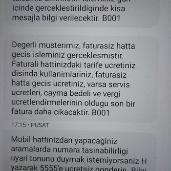Türk Telekom Kontörlü Hattıma Kesilen Fatura