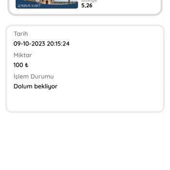 İzmirim Kart'a Yüklediğim 100 TL Ekim Ayından Beri Bekleyende Duruyor
