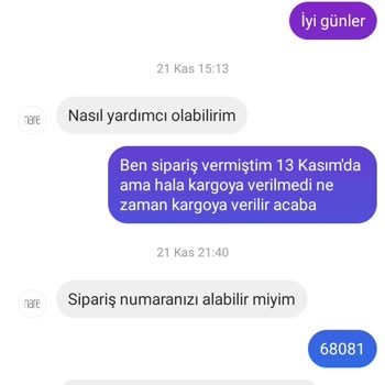 Nare Giyim Kargoya Ürünüm Verilmiyor