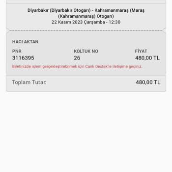 Otobüsün Beni Almaması Ve Almadığı İçinde Paramın Geri İade Etmemesi