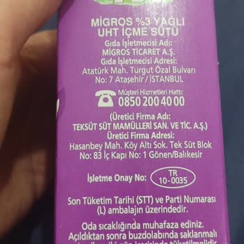 Migros Markalı Süt Bozuk