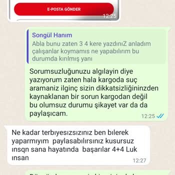 Erbaa.yapragim60 (Instagram) Konuşma Adabı Ve Hasarlı Ürün