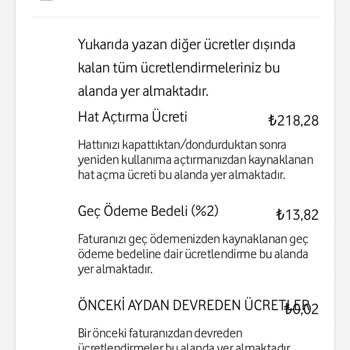 Vodafone Hat Açma Kapama Bedeli 220 TL