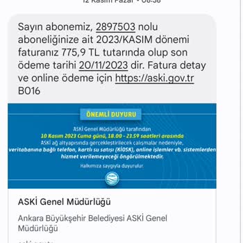 ABB - Ankara Büyükşehir Belediyesi Fatura İtiraz Ediyorum