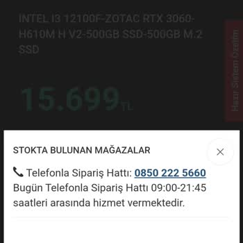 Vatan Bilgisayar İnternet Sitesi Ve Mağaza Stoğu Sözde Uyuşmuyor