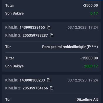 Vizyonbet Param Silindi. Düzenleme