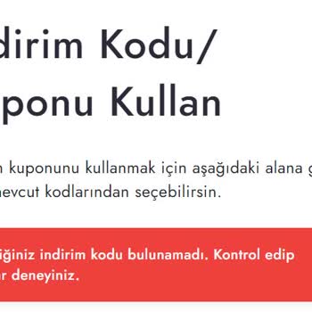 Boyner-TOTEM Kart Gift Card Kart "Girdiğiniz İndirim Kodu Bulunamadı"