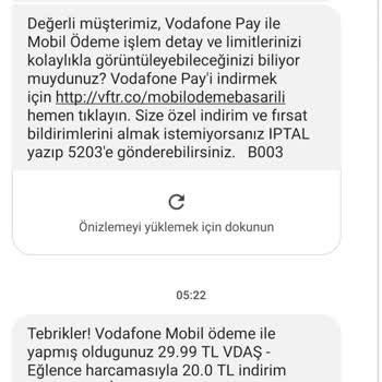 Vodafone Mobil Ödeme Kullanmadığım Halde Fatura Kesilmesi