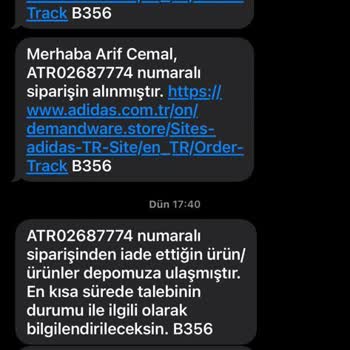 Adidas Siparişlerimin Bilgim Dışında İptali Hk