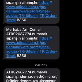 Adidas Siparişlerimin Bilgim Dışında İptali Hk