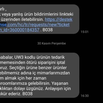 Vivense Ürünü Tedarik Edemedi