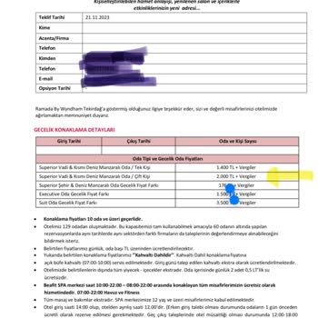 Ramada by Wyndham Tekirdağ Tekirdağ Ramada Otel Deki Memnuniyetsizlik