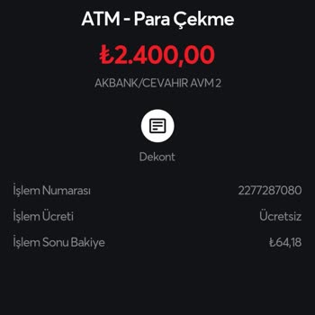 Papara Akbank ATM'sinden Çekim Yaptım Hata Verip İade Yapmadı!
