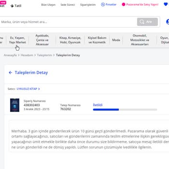 Pazarama Sitesinin, Ürün Gönderimini Sağlayamayışı
