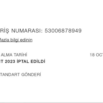 Zara Online Mağazası İptal Ettiğim Siparişin Ücret İadesini Yapmadı