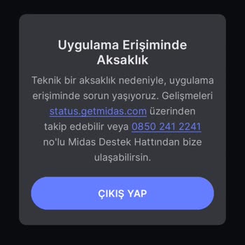 Midas Pişmanlıktır, Midas Arızaları Bıktırdı