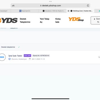 YDS Boots Ydsshop İade Gerçekleşmedi