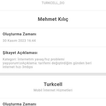 Turkcell İnternet Çözümsüz Sorunlar...