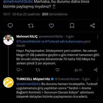 Turkcell İnternet Çözümsüz Sorunlar...