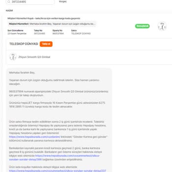 Hepsiburada Ürün İadesi Alınma Kargo Problemi