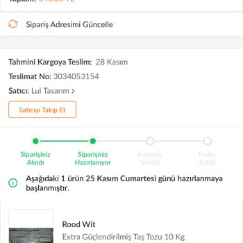 Trendyol Lui Tasarım 14 Gündür Ürünümü Kargolamadı