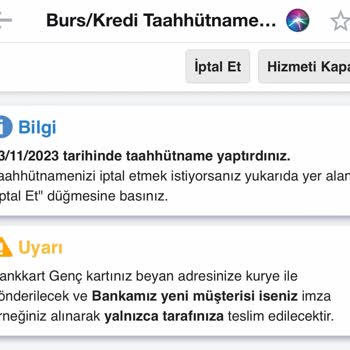 Kredi ve Yurtlar Kurumu Taahhüt Onayım Görünmediği İçin Kredi Alamadım!