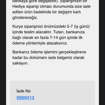 Massimo Dutti İadem Evden Teslim Alınmadı