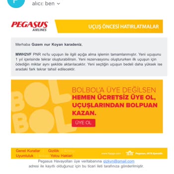 Pegasus Havayolları Uçak Bileti İptali Ve E**** Hanım'ın Para Talebi