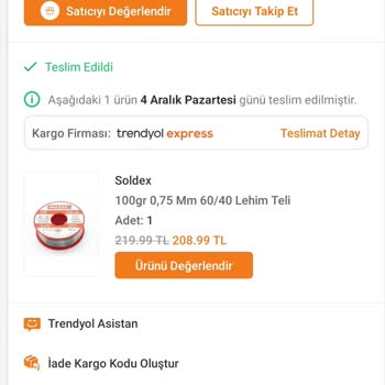 Trendyol Kusurlu Ürün Gönderimi