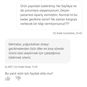 Elart Ücretini Aldığı Siparişimi Yollamıyor!