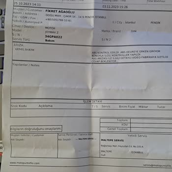 SYM Z Plus 250 ABS Servis Hüsranı