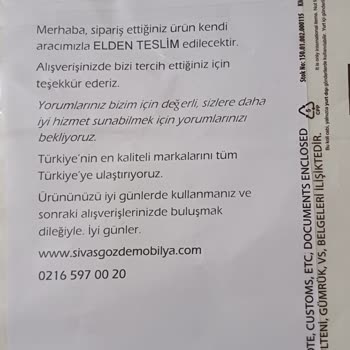 N11, Sivas Gözde Mobilya Bellona Mağazası Şikayet