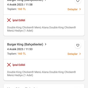 İzmir Bahçelievler Burger King Sipariş İptali