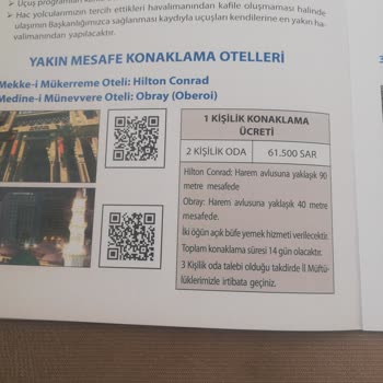 Diyanet İşleri Başkanlığı Hac Konaklama Ücretleri
